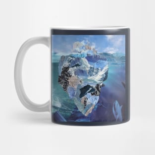 Under the surface - Iceberg paper collage Mug